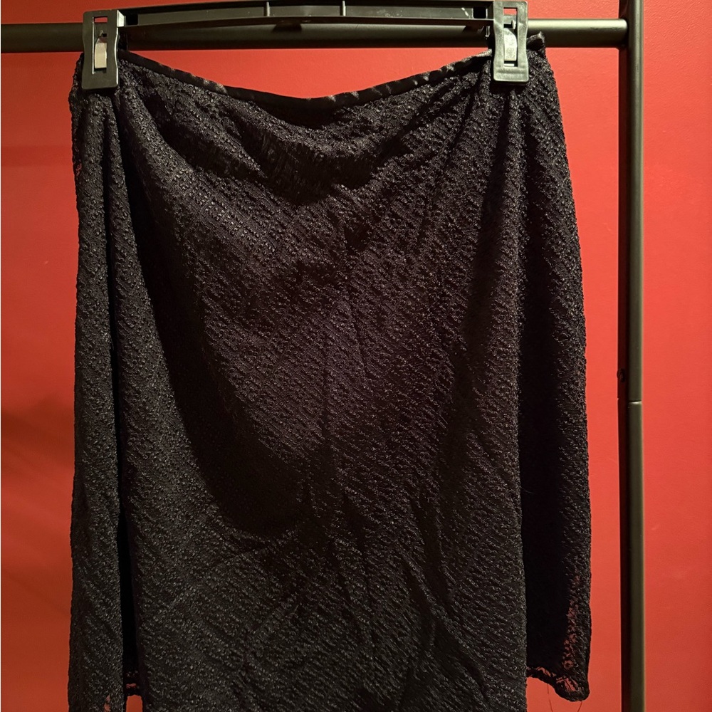 New York & Company Black Textured Pencil Skirt